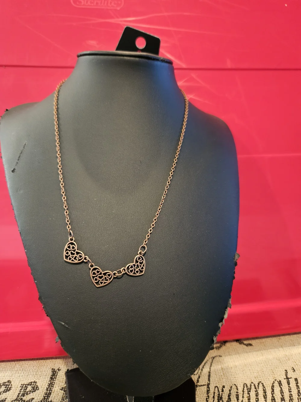 Delicate Rose Gold Heart Link Necklace - Women Jewelry